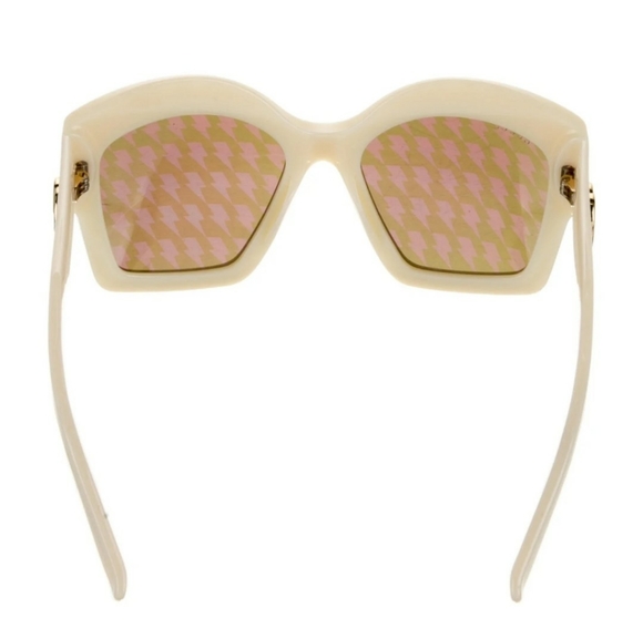 Gucci Star Studded Square Frame Sunglasses with patterned lenses Ivory - Picture 6 of 12